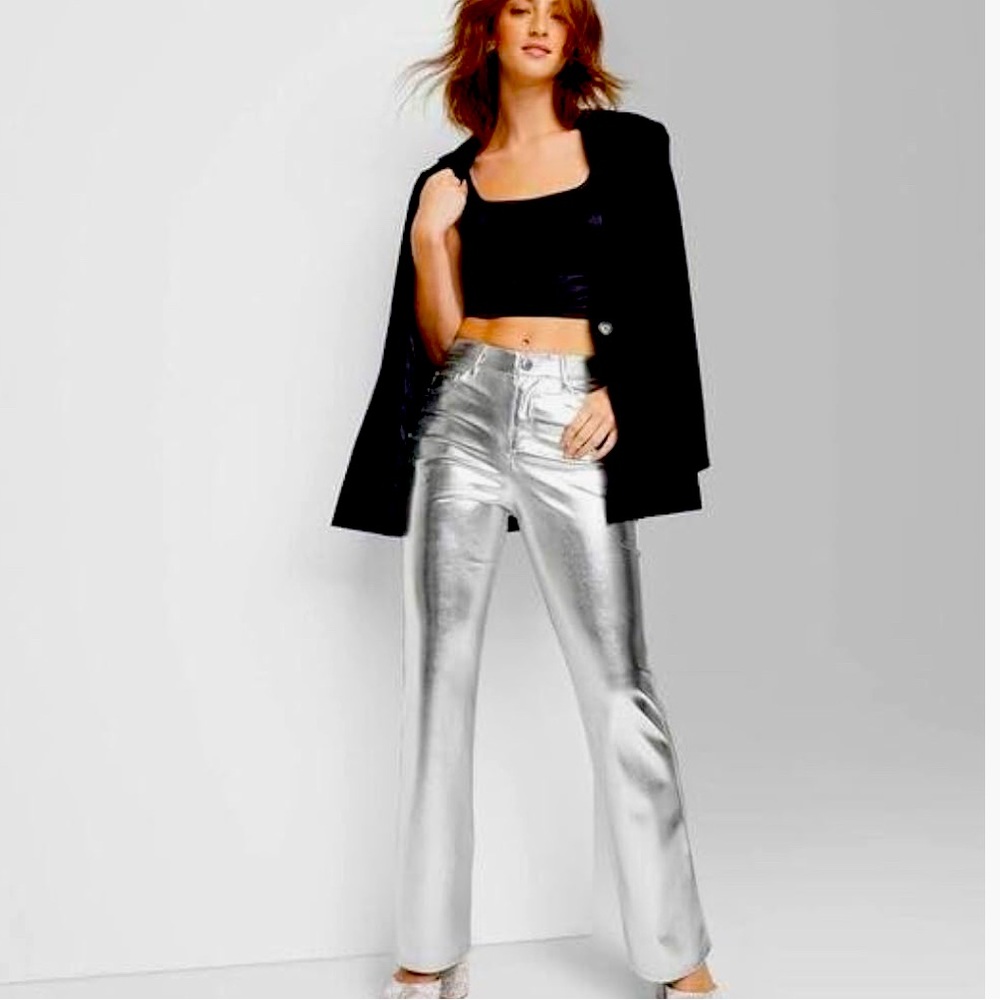 Silver metallic pants